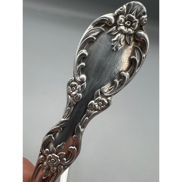 Wm Rogers GRAND ELEGANCE Silver-Plated Ornate Serving Spoon & Meat Fork Set VTG - Picture 9 of 13